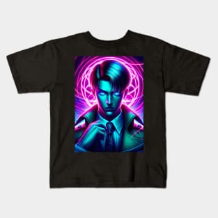 Levi ackerman neon Kids T-Shirt